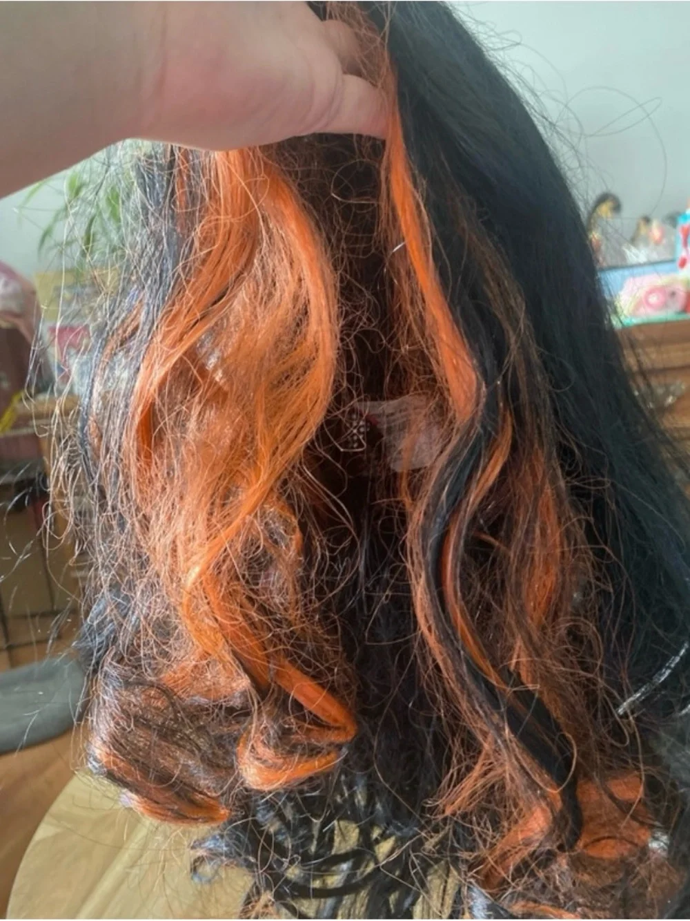 monster high orange and black Skelita Calaveras Costume Wig
